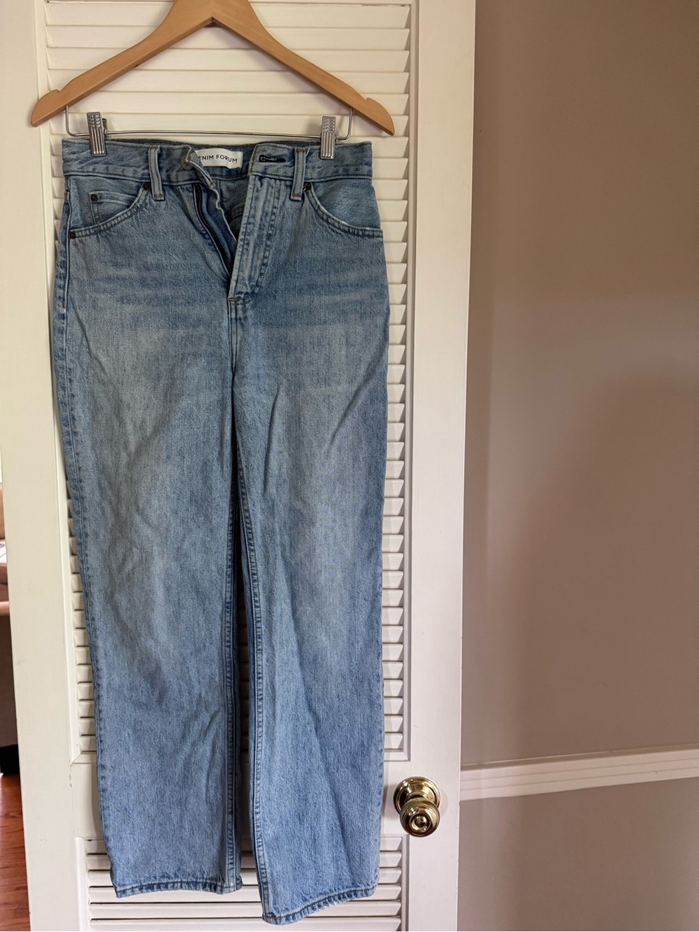 Denim Forum Light Blue Women's Straight Jeans